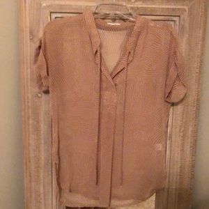 Tan and white dotted Top